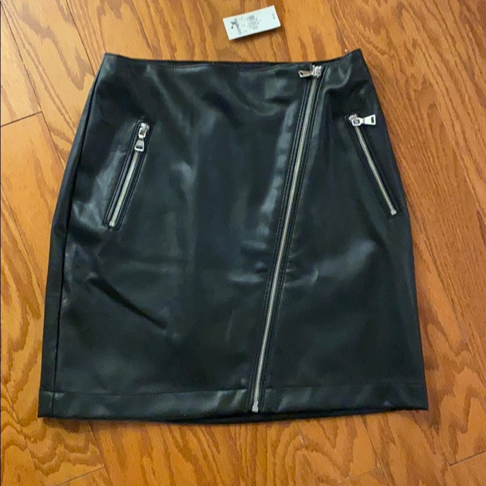 Black leather skirt from express